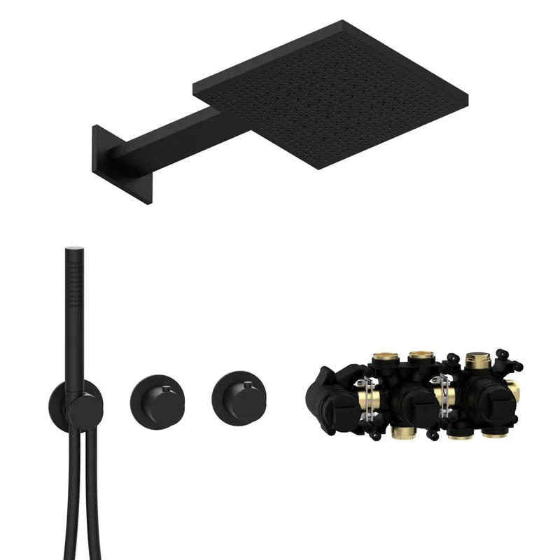 MODUL7 Thermostat-Set T-TF2 TWIN FLOW Schwarz matt