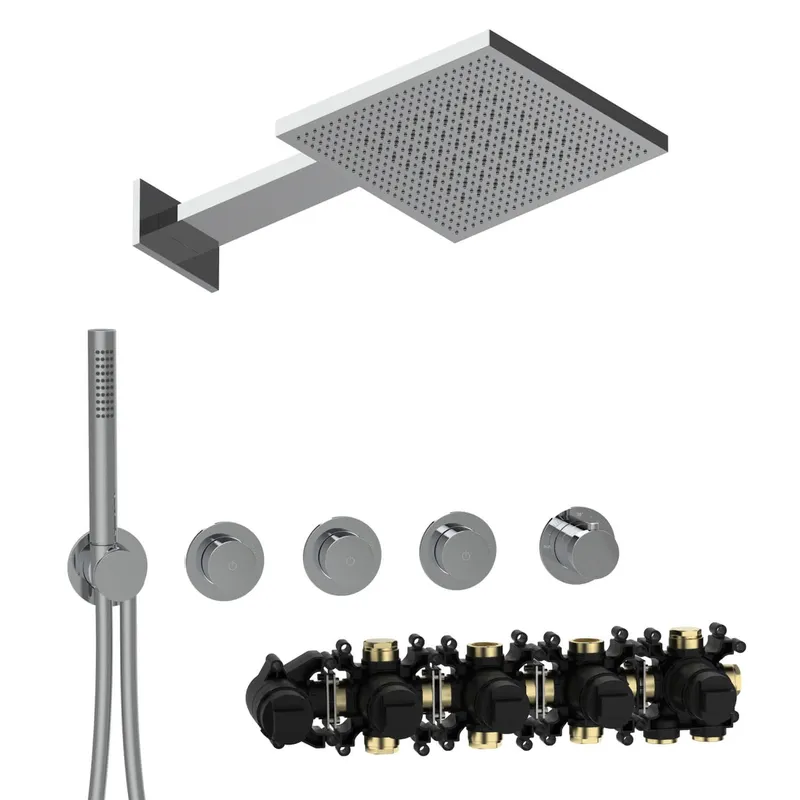 MODUL7 PUSH-Thermostat-Set P-TF2 TWIN FLOW Chrom