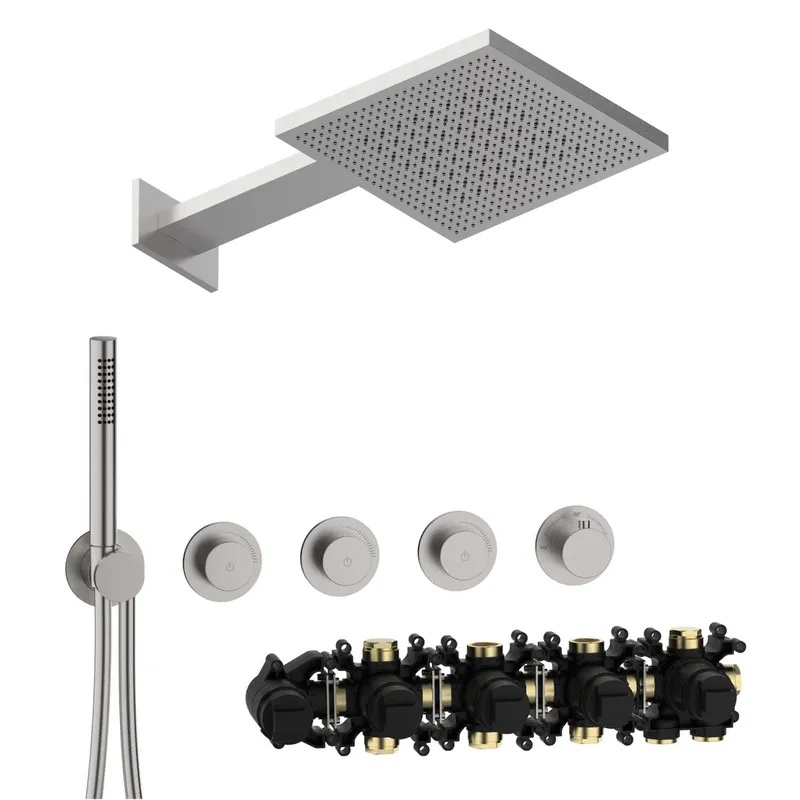 MODUL7 PUSH-Thermostat-Set P-TF2 TWIN FLOW Edelstahl