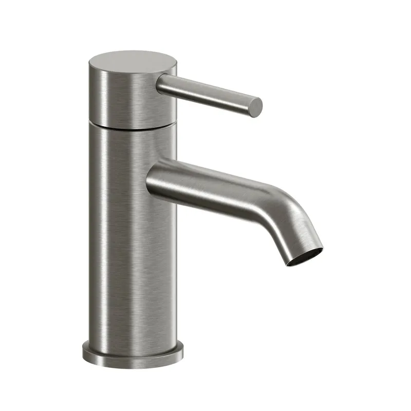 DEEP iX Waschtisch-Einlochbatterie S-Size 115mm mit Push-Ablauf Edelstahl