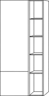 SA Stauraumschrank links 3way (BR182) 1360x600x345 Eiche-Kansas