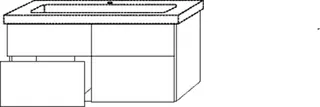 SA Waschtischunterbau mit Auszügen 3way (BR616) 593x1250x447 Eiche-Nordic