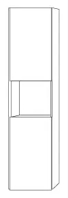 SA Hochschrank rechts 3way (BR117) 1700x400x345 Eiche-Natural-Touch – Bild 3