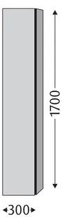 SA Hochschrank links 3way (BR106) 1700x300x345 Eiche-Kansas – Bild 2