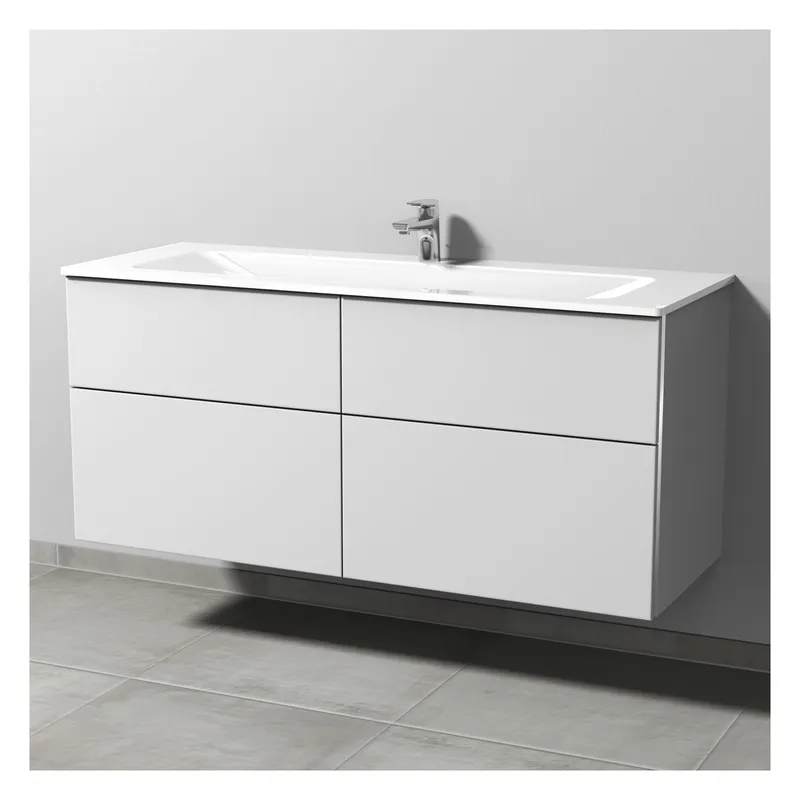 SA Set Glas-Waschtisch 3way (BR207) 582x1300x487 Weiß-Soft