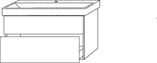 SA Waschtischunterbau mit Auszügen 3way (BR426) 588x550x447 Weiß-Soft – Bild 2