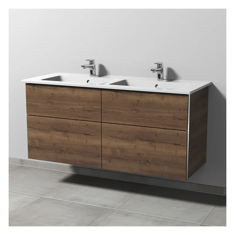SA Set Keramik-Waschtisch 3way (BR328) 591x1255x477 Eiche-Tabak