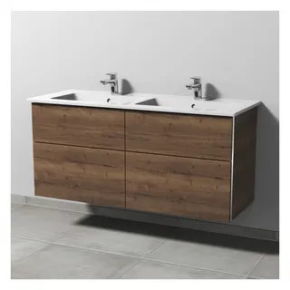 SA Set Keramik-Waschtisch 3way (BR328) 591x1255x477 Eiche-Tabak – Bild 1