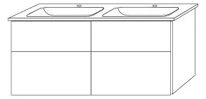 SA Set Keramik-Waschtisch 3way (BR328) 591x1255x477 Eiche-Tabak – Bild 3