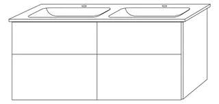 SA Set Keramik-Waschtisch 3way (BR328) 591x1255x477 Eiche-Tabak – Bild 4