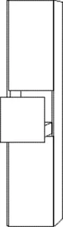SA Hochschrank rechts 3way (BR103) 1700x350x345 Weiß-Soft