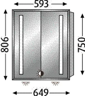 SA Alu-Einbau-SPS WILMA Reflection (AU301) 750x649x173 Aluminium-farbig – Bild 3