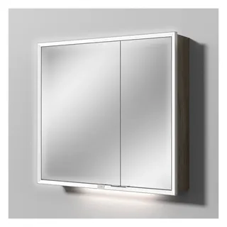 SA Alu-Spiegelschrank MILO Reflection (AU032) 750x800x168 Eiche-Nebraska
