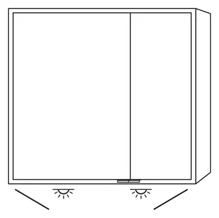 SA Alu-Spiegelschrank MILO Reflection (AU032) 750x800x168 Eiche-Nebraska – Bild 2
