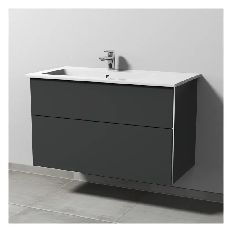 SA Set Keramik-Waschtisch 3way (BR325) 591x955x477 Anthrazit-Matt