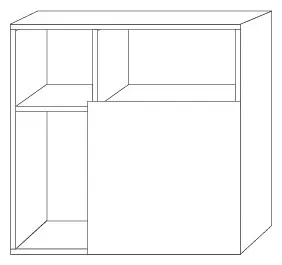 SA Würfelschrank 3way (BR552) 510x510x197 Eiche-Natural-Touch – Bild 3