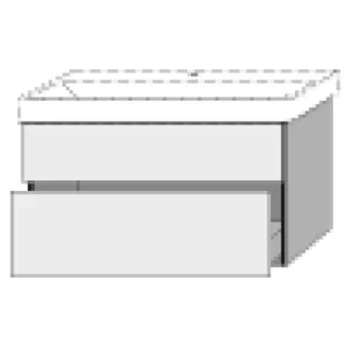 SA Waschtischunterbau mit Auszügen 3way (BR427) 588x950x447 Eiche-Tabak – Bild 3