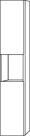 SA Hochschrank links 3way (BR112) 1700x300x345 Eiche-Tabak – Bild 2
