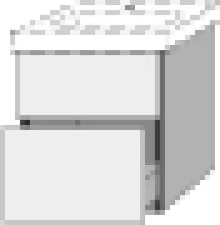 SA Waschtischunterbau mit Auszügen 3way (BR611) 593x500x417 Weiß-Soft