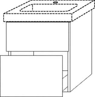 SA Waschtischunterbau mit Auszügen 3way (BR611) 593x500x417 Weiß-Soft – Bild 2