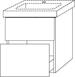 SA Waschtischunterbau mit Auszügen 3way (BR611) 593x500x417 Weiß-Soft – Bild 3