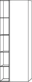 SA Stauraumschrank rechts 3way (BR181) 1700x600x345 Eiche-Natural-Touch