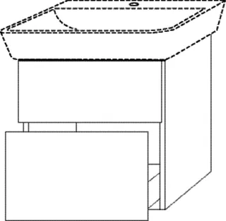 SA Waschtischunterbau mit Auszügen 3way (BR649) 582x580x402 Anthrazit-Matt