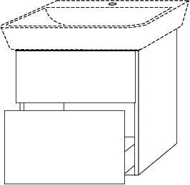 SA Waschtischunterbau mit Auszügen 3way (BR649) 582x580x402 Anthrazit-Matt – Bild 2
