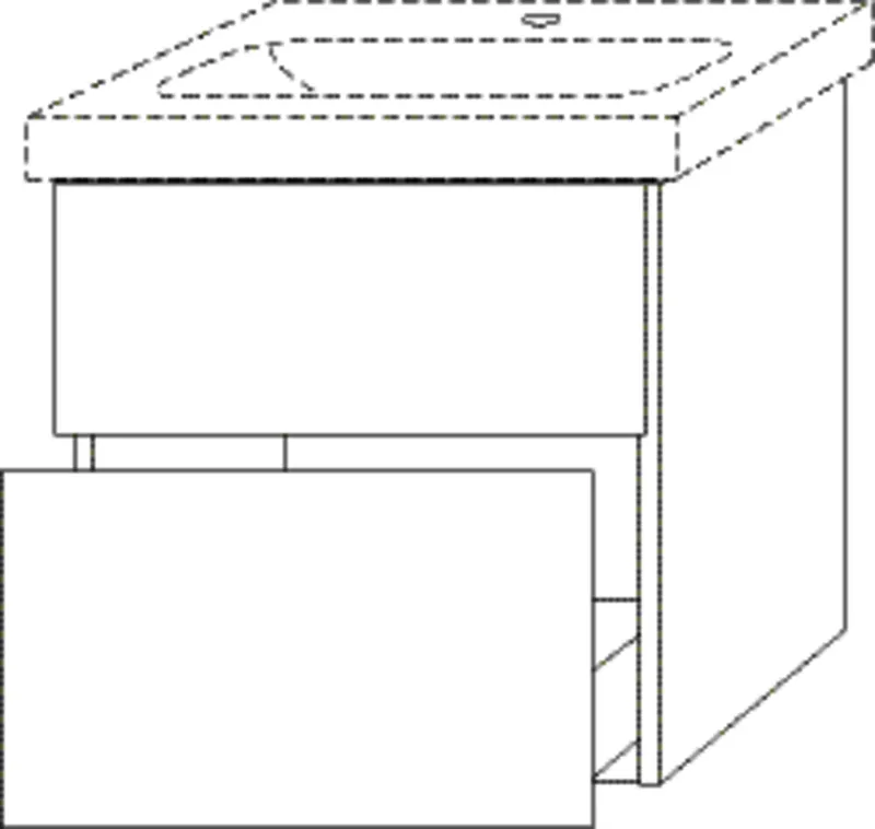SA Waschtischunterbau mit Auszügen 3way (BR573) 591x560x462 Weiß-Soft