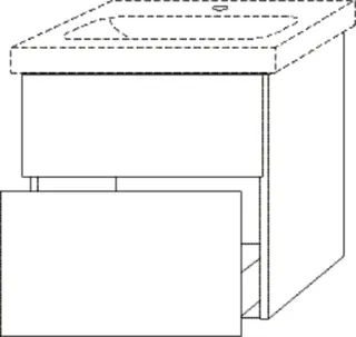 SA Waschtischunterbau mit Auszügen 3way (BR573) 591x560x462 Weiß-Soft