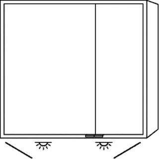 SA Alu-Spiegelschrank MILO Reflection (AU032) 750x800x168 Eiche-Natural-Touch – Bild 2