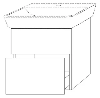 SA Waschtischunterbau mit Auszügen 3way (BR649) 582x580x402 Weiß-Soft – Bild 2