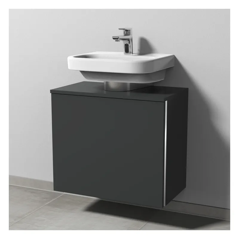 SA Waschtischunterbau mit Auszug 3way (BR600) 526x600x350 Anthrazit-Matt