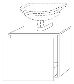 SA Waschtischunterbau mit Auszug 3way (BR600) 526x600x350 Anthrazit-Matt – Bild 2