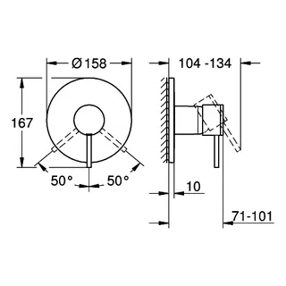 GROHE EH-Brausebatterie Atrio 24354 FMS für 35604 warm sunset gebürstet – Bild 5