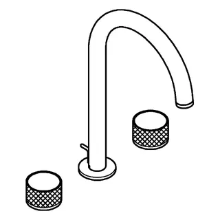 GROHE 3-L-Waschtisch-Batterie Atrio Private C. 20595 Knopfbetätigung cool sunrise geb. – Bild 3