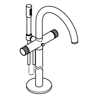 GROHE Wannenbatterie Atrio Private C. 25229 BM Knopfbetätigung cool sunrise gb – Bild 3