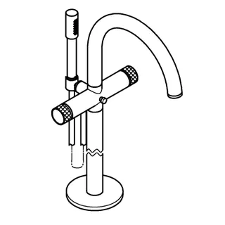 GROHE Wannenbatterie Atrio Private C. 25229 BM Knopfbetätigung cool sunrise gb – Bild 4