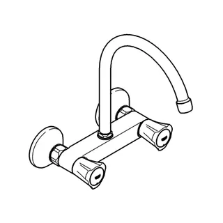 GROHE Spültisch-Wandbatterie Costa 31191_1 Bogenauslauf chrom – Bild 3