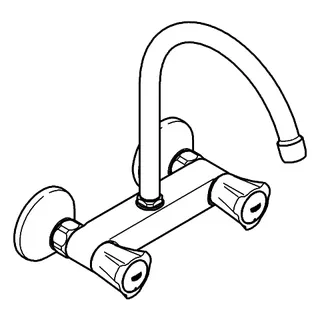 GROHE Spültisch-Wandbatterie Costa 31191_1 Bogenauslauf chrom – Bild 4