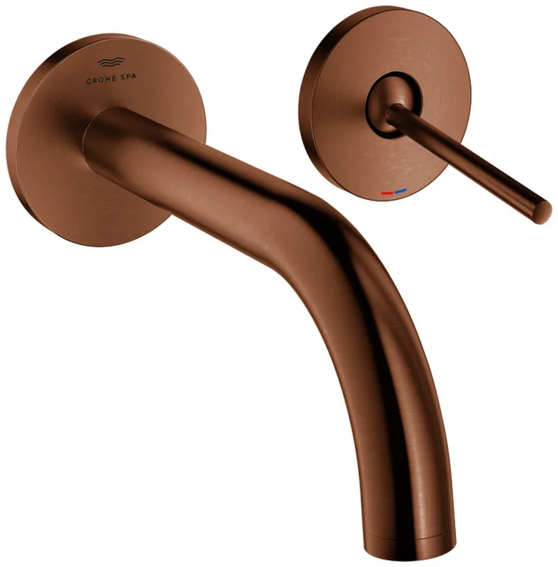 GROHE 2-L-Waschtisch-Wandbatterie Atrio 29410 FMS Ausladung 185mm warm sunset geb.