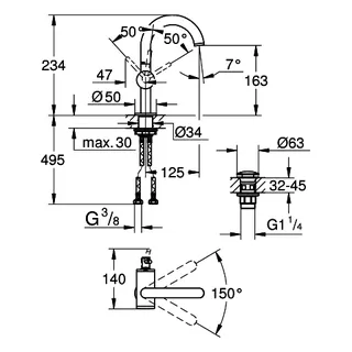 GROHE Einhand-Waschtischbatterie Atrio 24363 M-Size warm sunset gebürstet – Bild 5