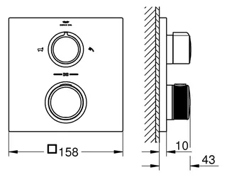 GROHE Thermostatbatterie Allure 19446_2 FMS f. Rapido SmartBox hard graphite geb – Bild 2