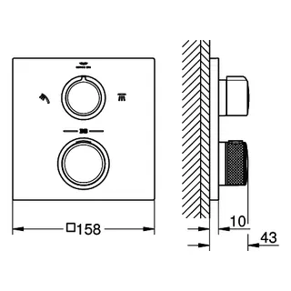 GROHE THM-Brausebatterie Allure 29181_2 FMS f. Rapido SmartBox hard graphite geb – Bild 3