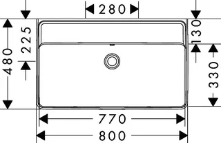 Hansgrohe Aufsatzwaschtisch geschli.Xanuia Q 800/480mm o.Hahnloch mit Überlauf weiß – Bild 4