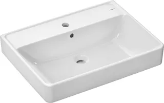 Hansgrohe Aufsatzwaschtisch geschli.Xanuia Q 650/480mm mit Hahnloch u.Überlauf weiß