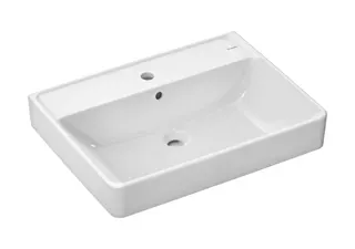 Hansgrohe Aufsatzwaschtisch geschli.Xanuia Q 650/480mm mit Hahnloch u.Überlauf weiß – Bild 2