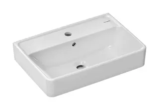 Hansgrohe Waschtisch Compact Xanuia Q 550x370mm mit Hahnloch und Überlauf weiß – Bild 2