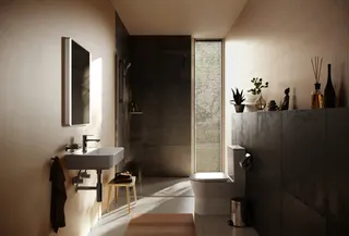 Hansgrohe Waschtisch Compact Xanuia Q 550x370mm mit Hahnloch und Überlauf weiß – Bild 5