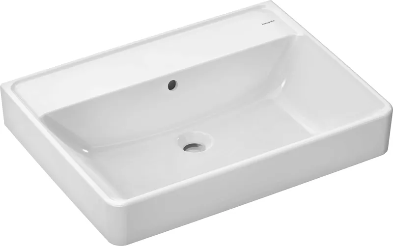 Hansgrohe Aufsatzwaschtisch geschli.Xanuia Q 650/480mm o.Hahnloch und Überlauf weiß